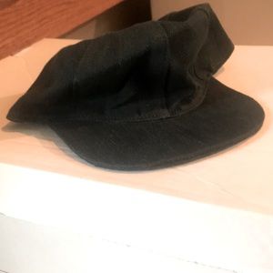 New herringbone dark green black brimmed hat